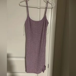 Crystal Doll Junior Women’s Medium Purple Glitter Mini Dress